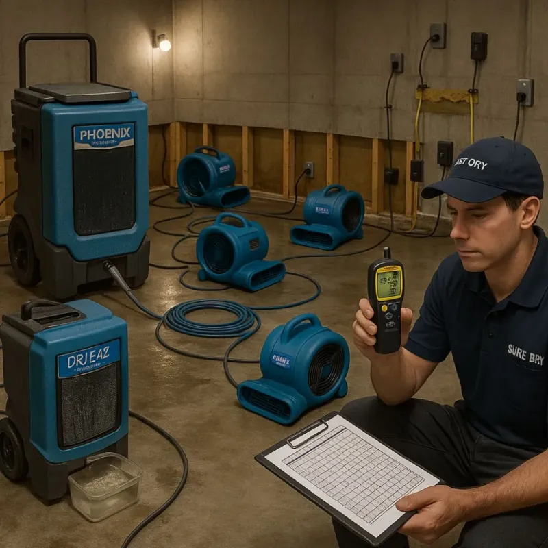 Structural Drying and Dehumidification process in Maurice, LA